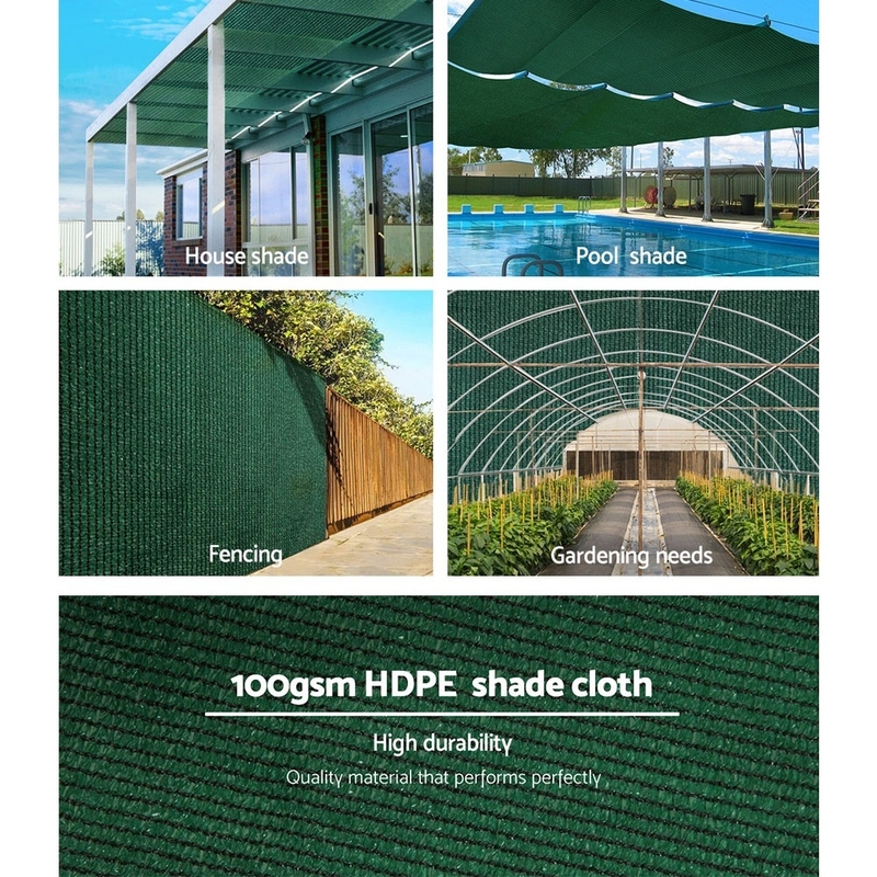 Instahut 50% Sun Shade Cloth Shadecloth Sail Roll Mesh 3.66x20m 100gsm Green