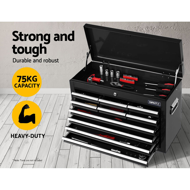 Giantz 10-Drawer Tool Box Chest Cabinet Garage Storage Toolbox Black