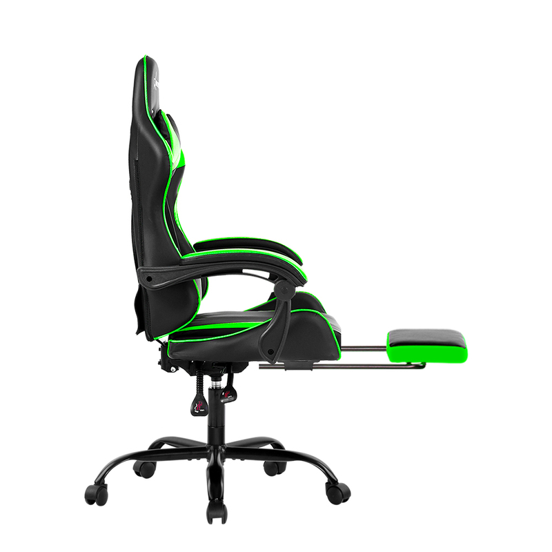 Artiss Office Chair Gaming Chair Computer Chairs Recliner PU Leather Seat Armrest Footrest Black Green