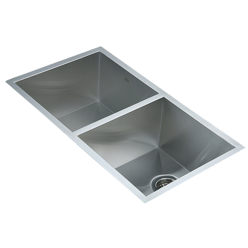 820x457mm Handmade Stainless Steel Undermount / Topmount Kitchen Laundry Sink with Waste