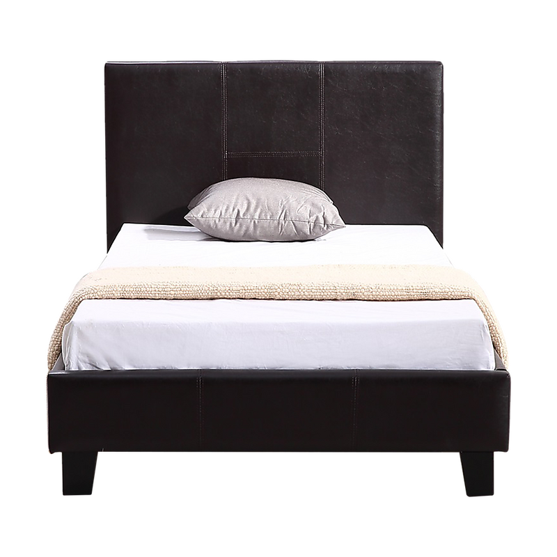 Single PU Leather Bed Frame Brown
