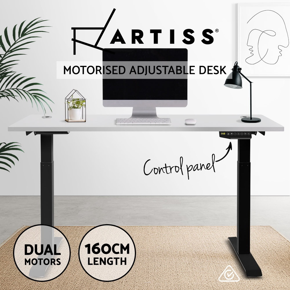 Artiss 160cm Motorised Electric Height Adjustable Standing Desk Table Dual Motor