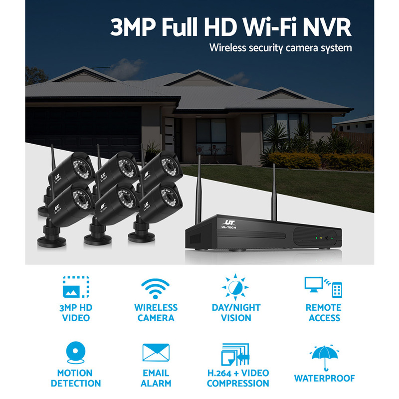 UL-tech CCTV Wireless Security Camera System 8CH Home Outdoor WIFI 6 Square Cameras Kit 1TB