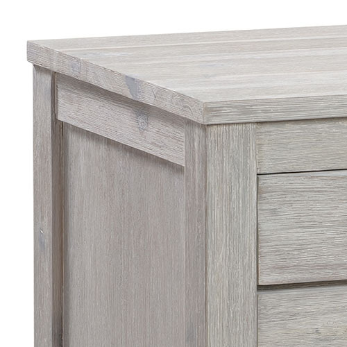 Bedside Table 2 drawers Night Stand Solid Acacia Storage in White Ash Colour