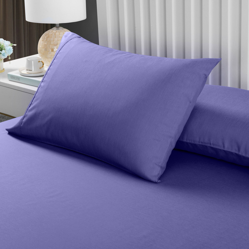 Royal Comfort 2000TC 3 Piece Fitted Sheet and Pillowcase Set Bamboo Cooling - King - Royal Blue