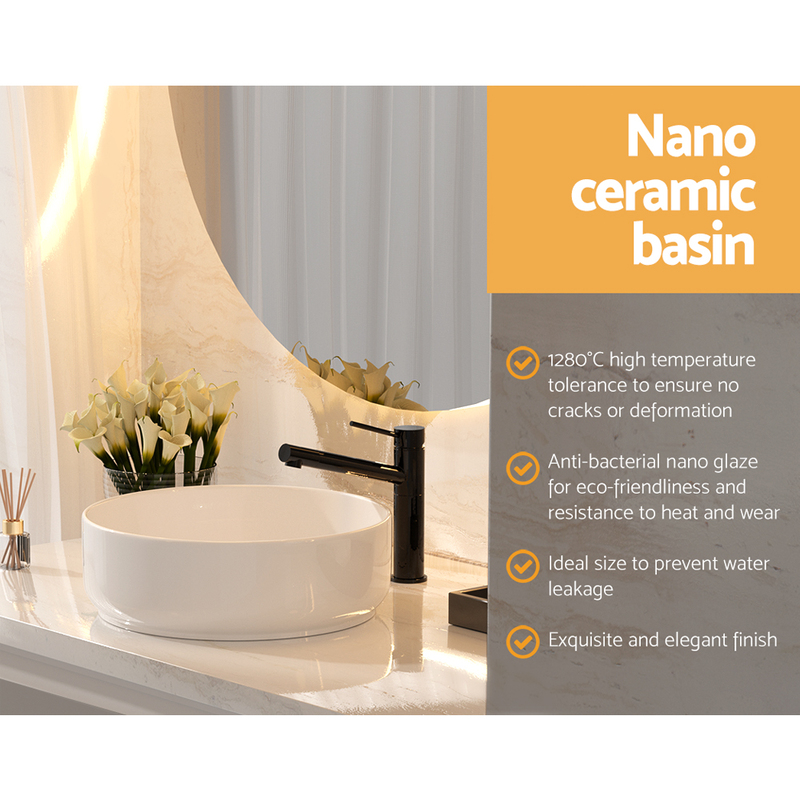 Cefito Bathroom Basin Ceramic Vanity Sink Hand Wash Bowl 35x12cm