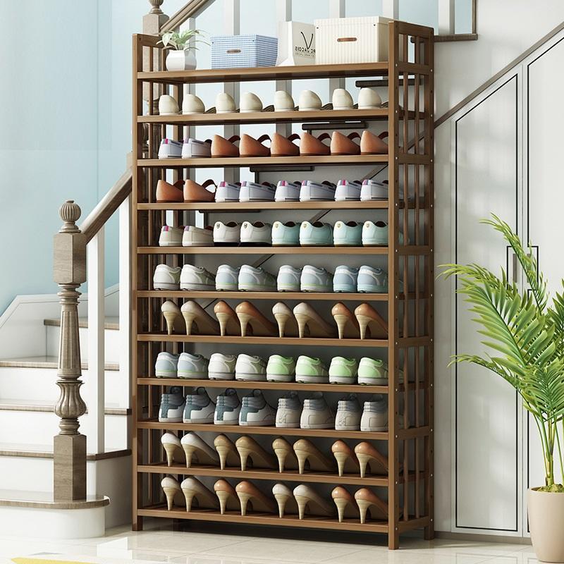 10 Tier Shoe Cabinet Bamboo 10 Tier Tower Bamboo Wooden