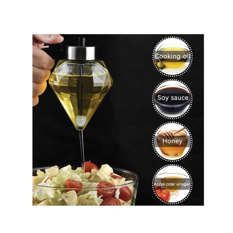 Buy 200ml Oil Honey Dispenser - Syrup Sauce Glass Pourer - Diamond Pot and  Stand Online