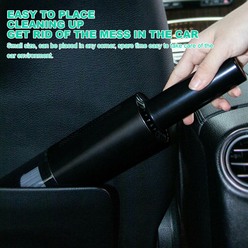 Wireless Charge 6000Pa Suction Powerful Portable Car Vacuum Cleaner Home Duster(Black)
