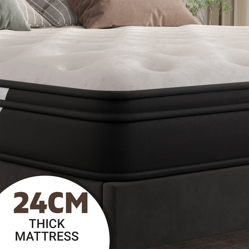 Royal Sleep Double Size Bed Mattress Memory Foam Bonnell Spring Medium Firm 24cm