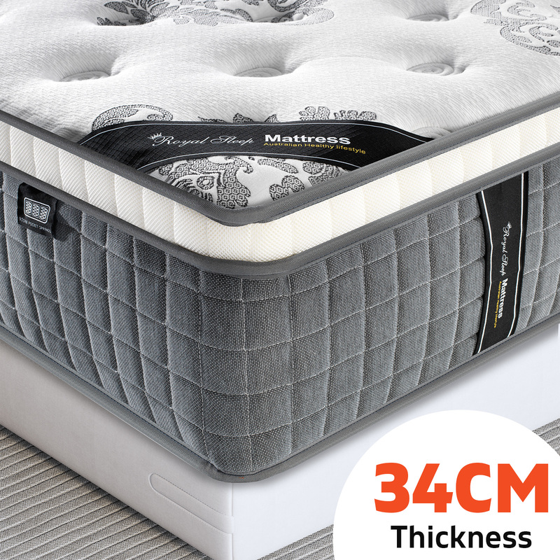 DOUBLE Size Foam Mattress Bed Euro Top 9 Zone Pocket Spring 34cm