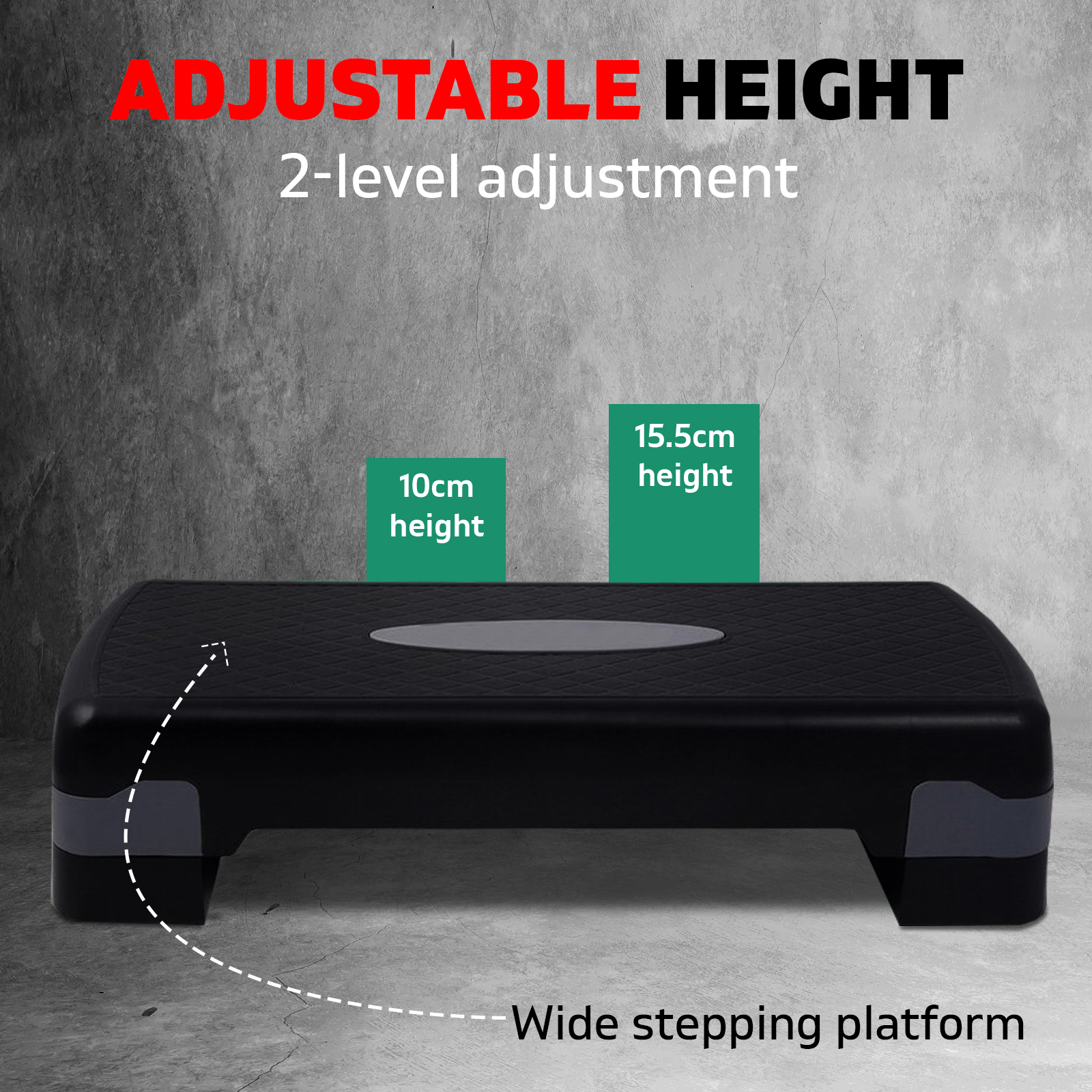 2 Level Block Aerobic Step Bench Workout Stepping Platform Fitness Exercise