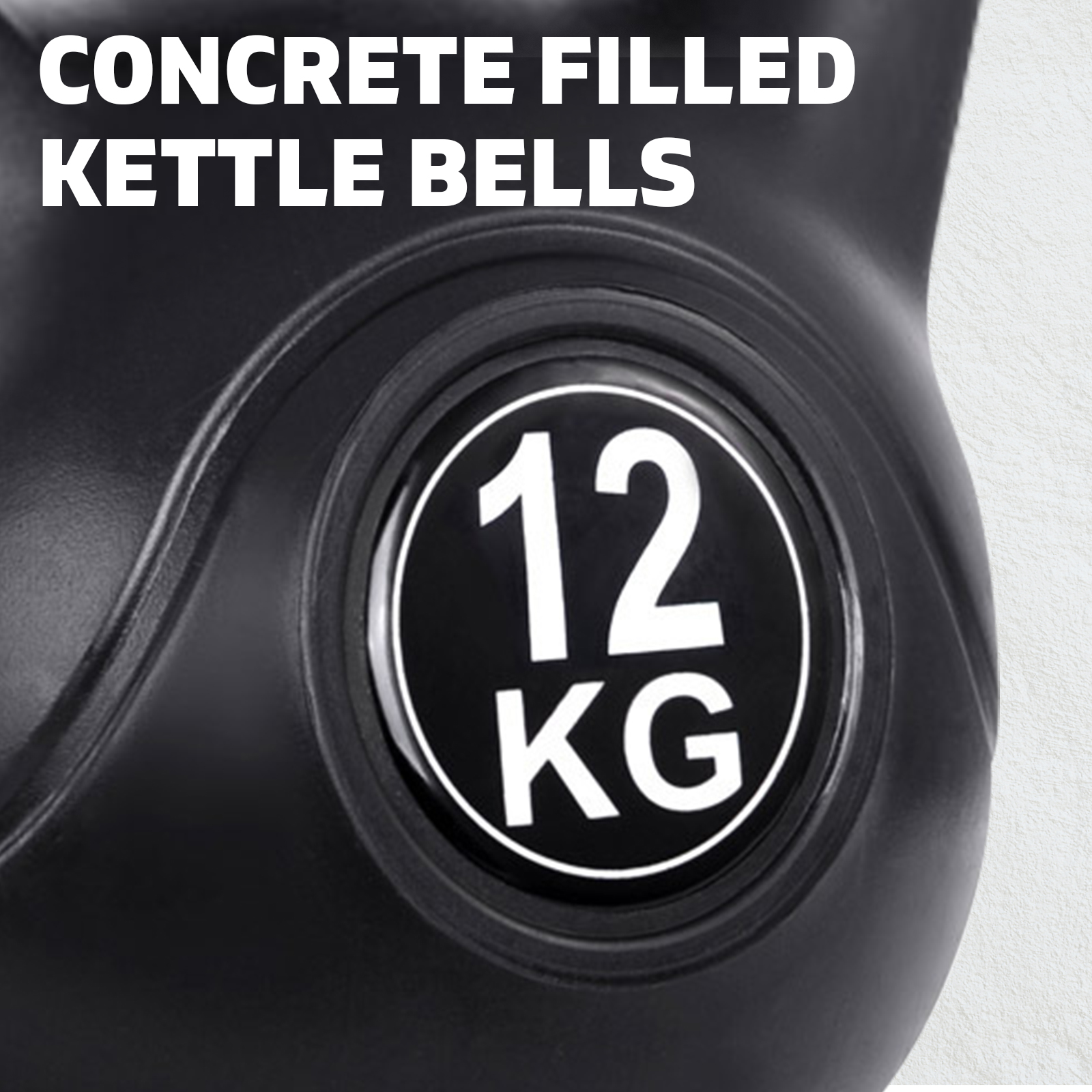 12kg Kettlebells Fitness Exercise Kit Home Gym Workout - Black