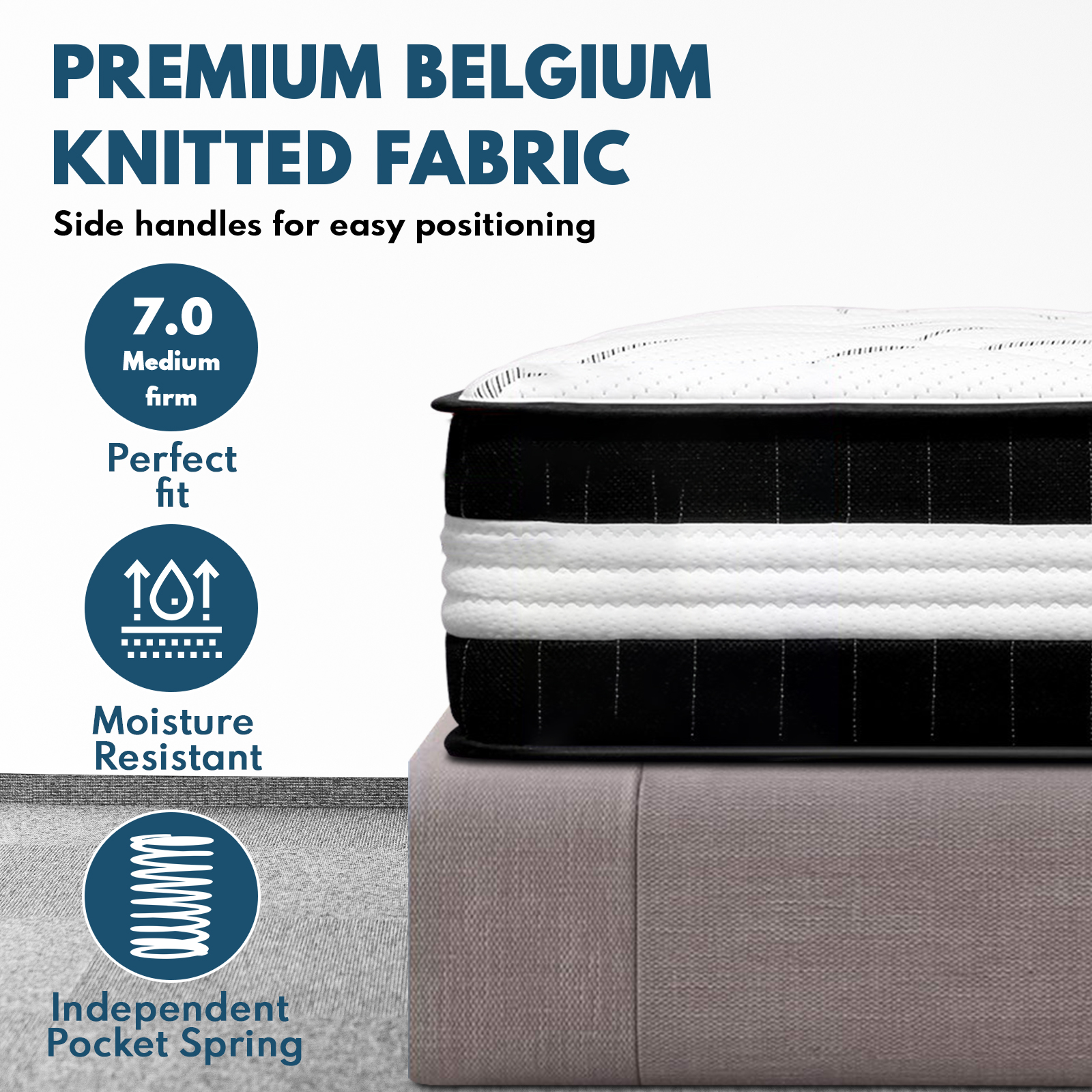 Single Size Bed Euro Spring High Density Foam Mattress Medium Firm 30cm
