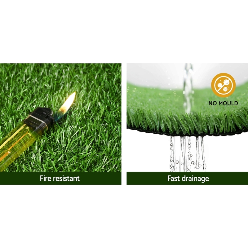 Primeturf Artificial Grass Synthetic Fake Turf Plant Plastic Lawn Olive 10mm