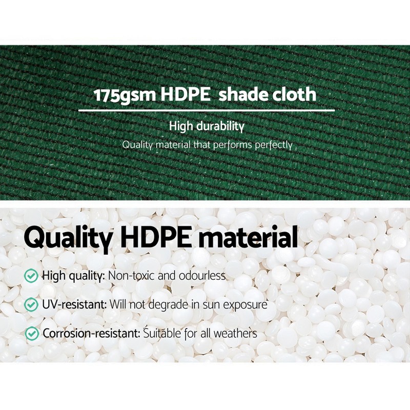 Instahut 70% Shade Cloth 3.66x30m Shadecloth Sail Heavy Duty Green