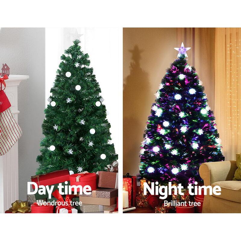 Jingle Jollys 1.5M 5FT LED Christmas Tree Optic Fiber Xmas Multi Colour Lights