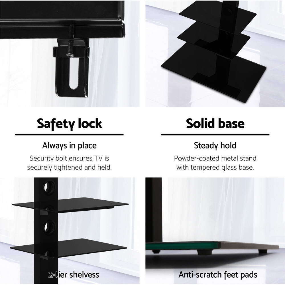 Artiss Floor TV Stand Bracket Mount Swivel Height Adjustable 32 to 70 Inch Black