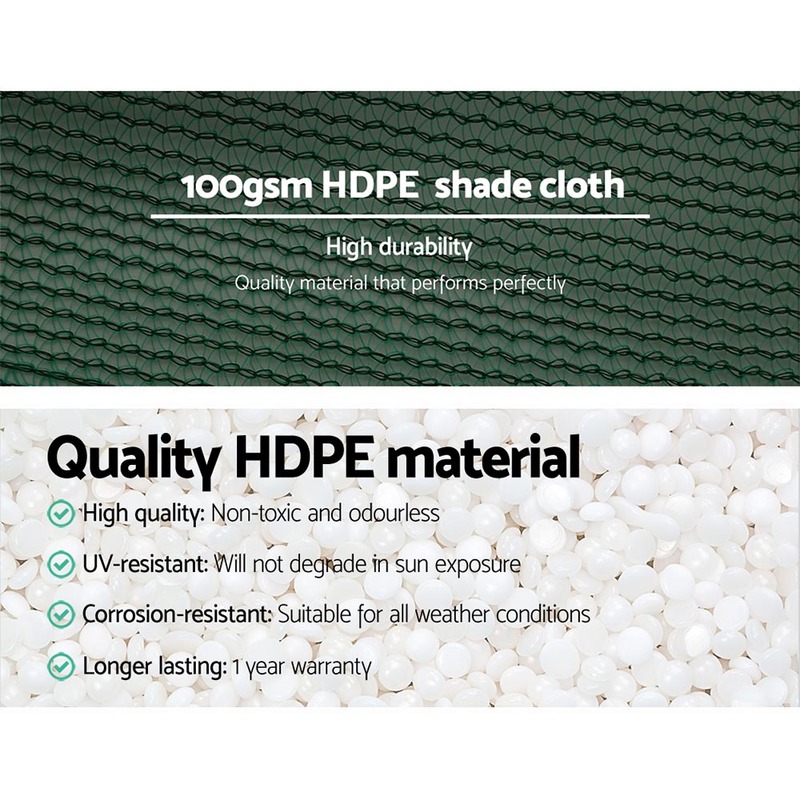 Instahut 50% Shade Cloth 3.66x20m Shadecloth Wide Heavy Duty Green