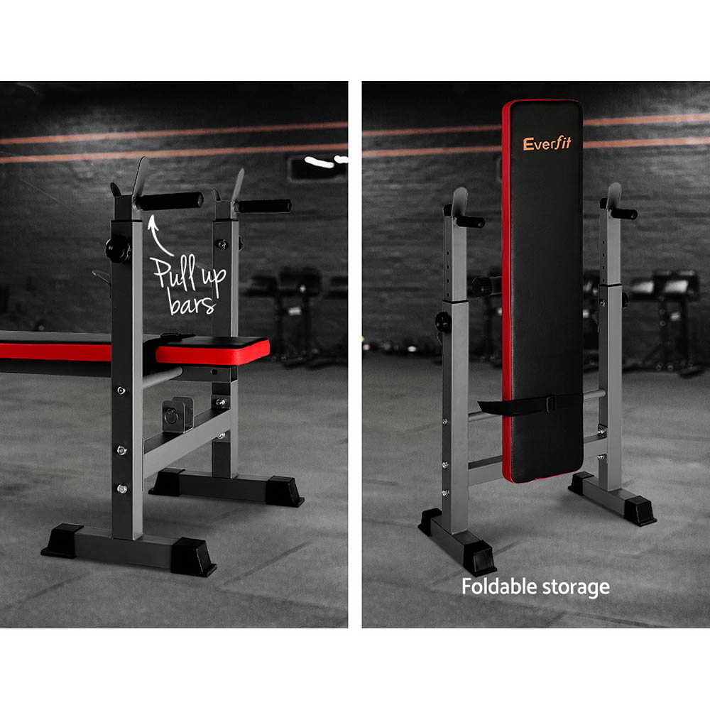 Everfit Weight Bench Squat Rack Bench Press Home Gym Equipment 200kg