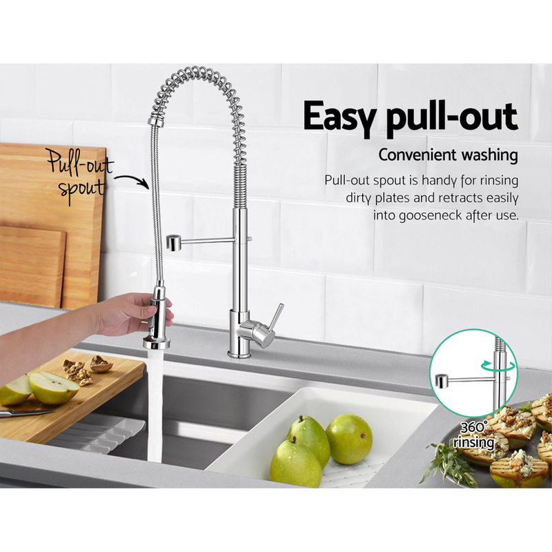 Cefito Kitchen Mixer Tap Pull Down 2 Modes Sink Faucet Basin Laundry Chrome
