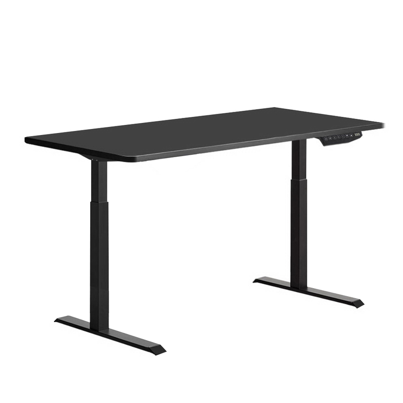 Artiss Standing Desk Adjustable Height Desk Dual Motor Electric Black Frame Desk Top 140cm