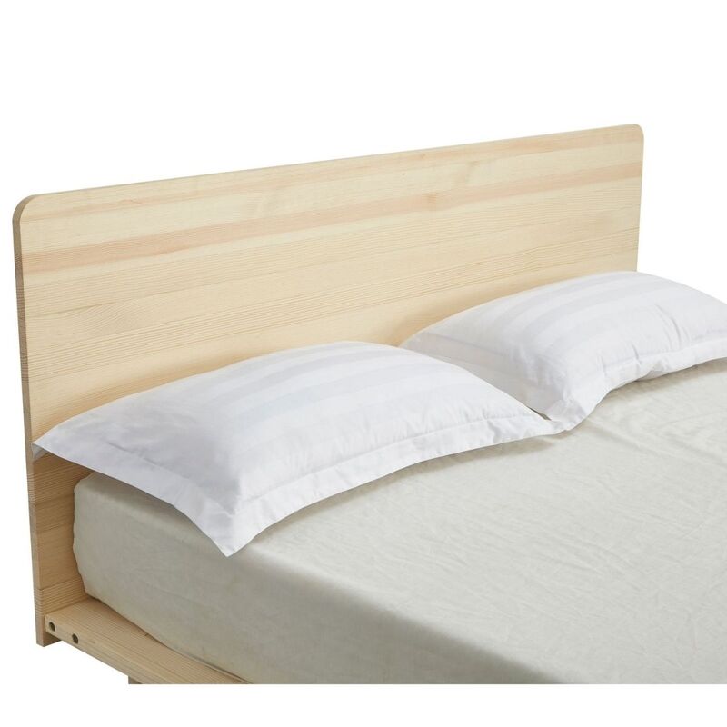 Natural Solid Wood Bed Frame Bed Base with Headboard Double