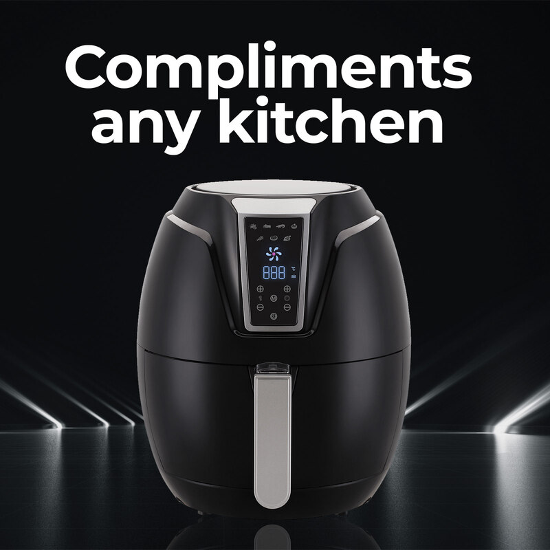 Kitchen Couture 4 Litre Air Fryer Digital Display Black 1400W Healthy Cooker