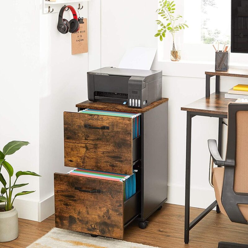VASAGLE File with 2 Drawers Rolling Office Filing with
