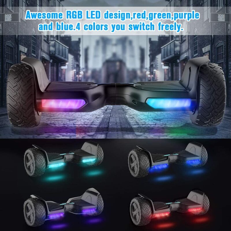 TOMOLOO V3 Hoverboard with Bluetooth Speaker and LED Lights