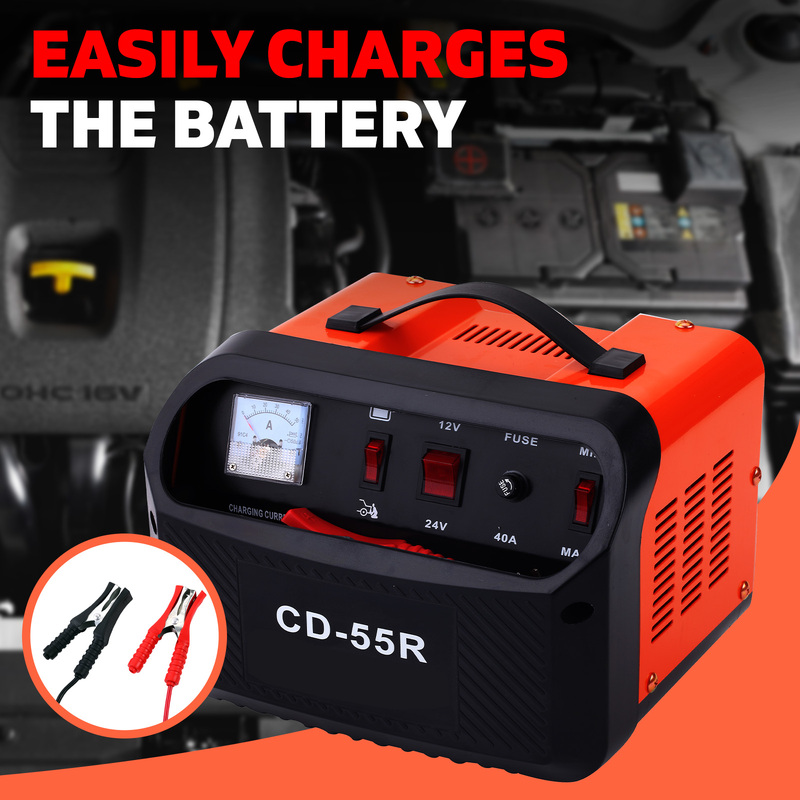 Rossmark Car Battery Charger Jump Starter with 12/24 Volt Output & 40 Amps