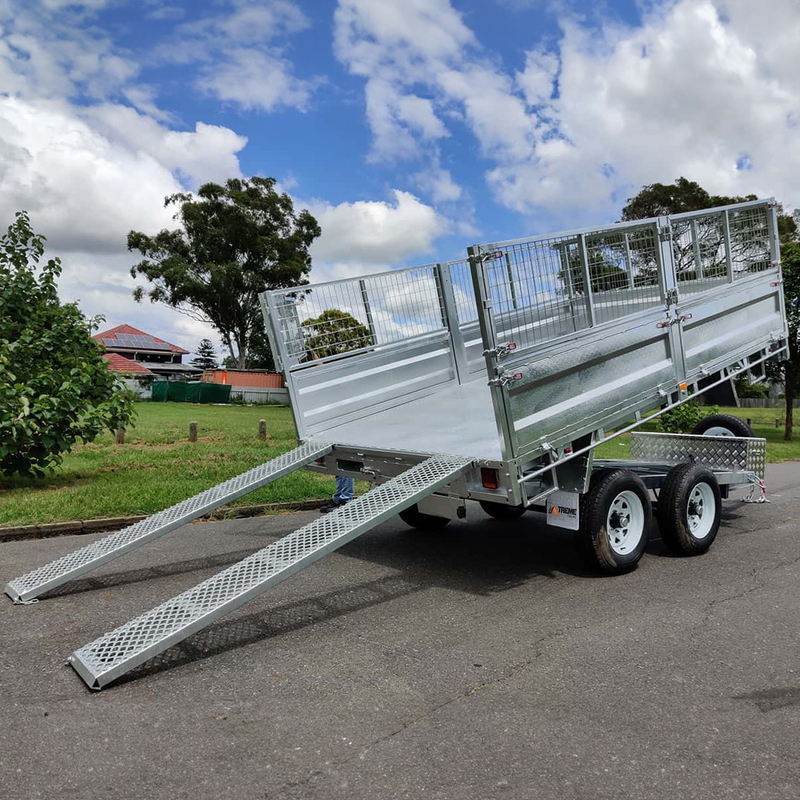 12×7 Dual Axle Hydraulic Tipper Tandem Box Trailer – 3500KG ATM With Ramps