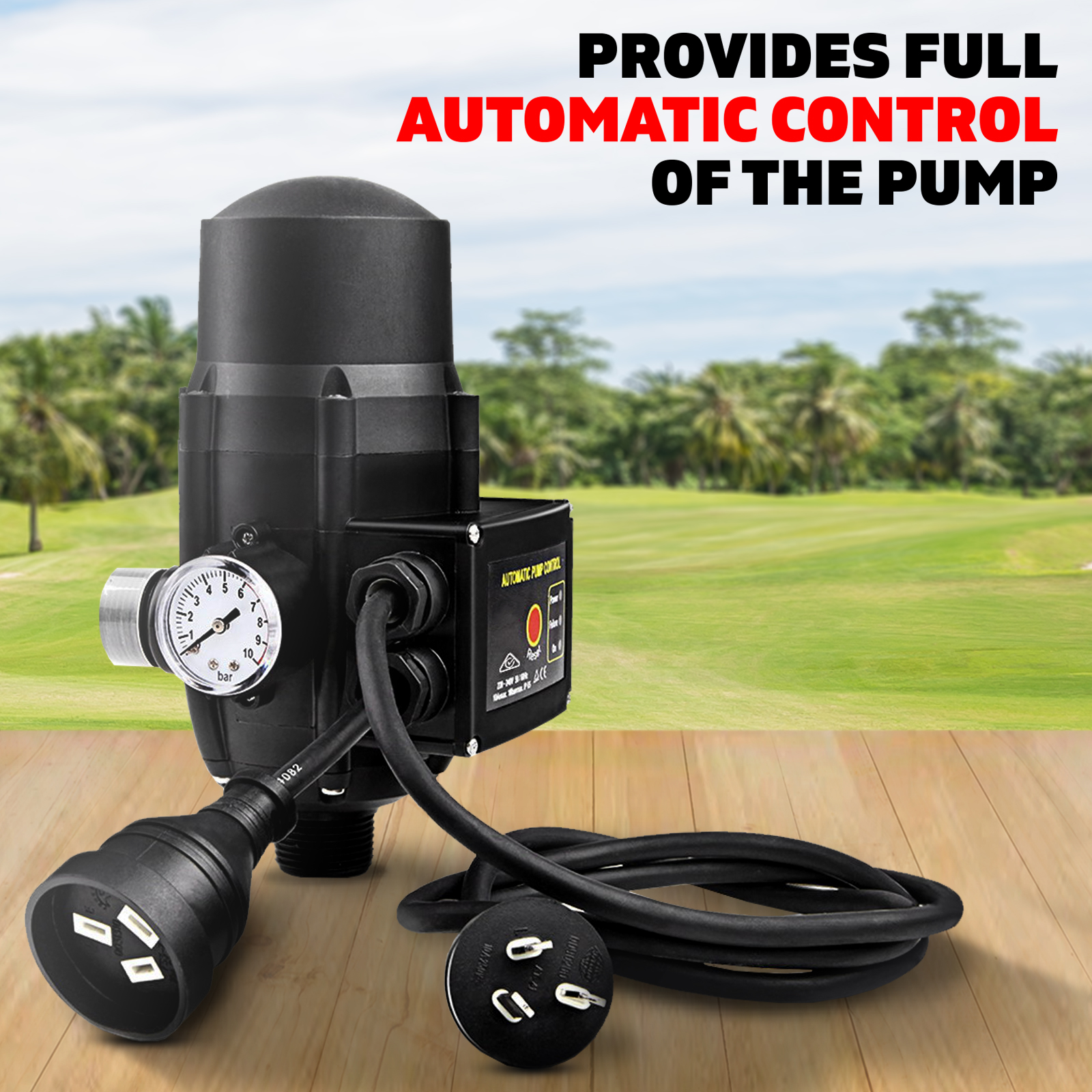 1.5 KG Adjustable Electronic Automatic Water Pump Controller IP65 - Black