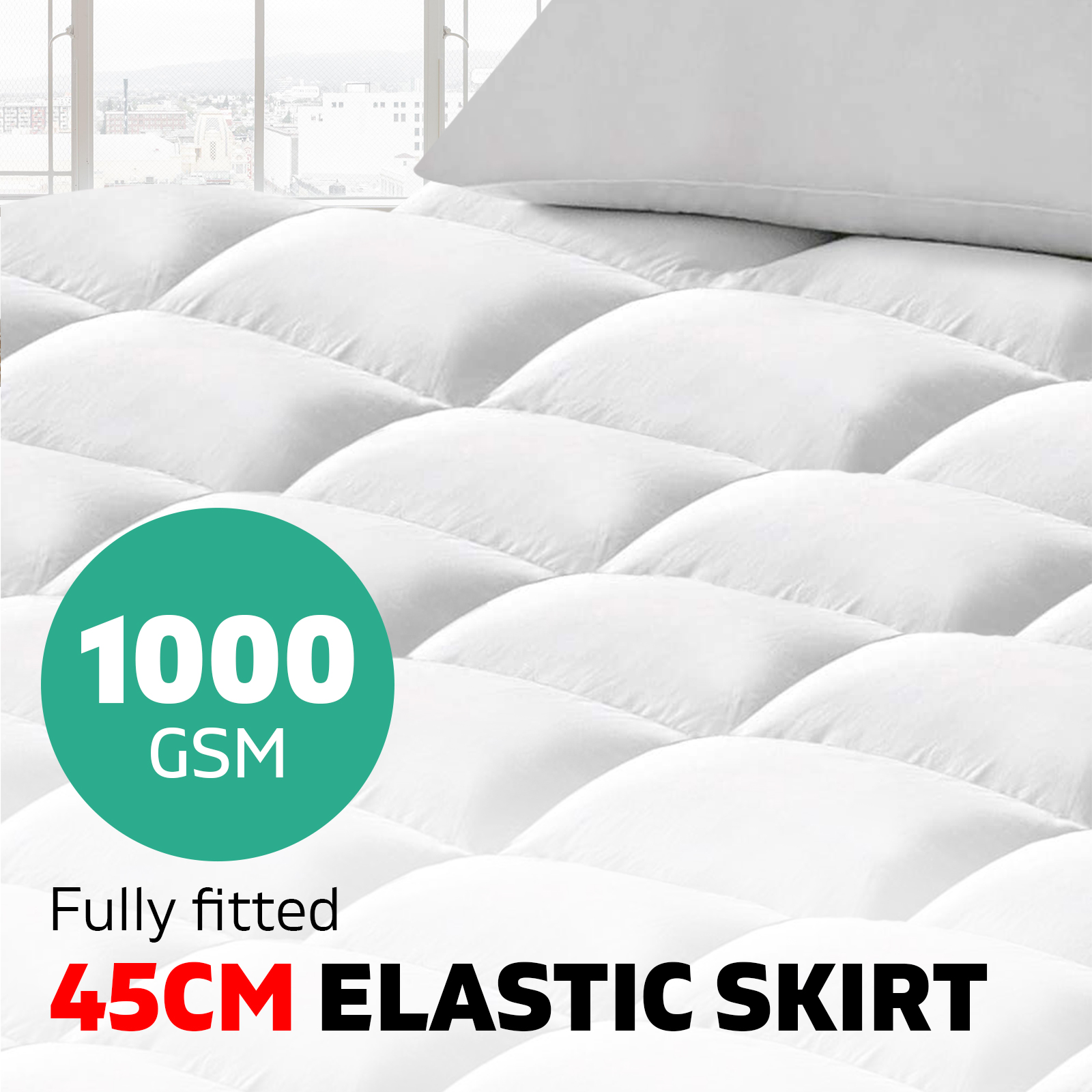 King Mattress Bed Topper Bamboo Fibre Pillowtop Protector Soft 5cm Thick