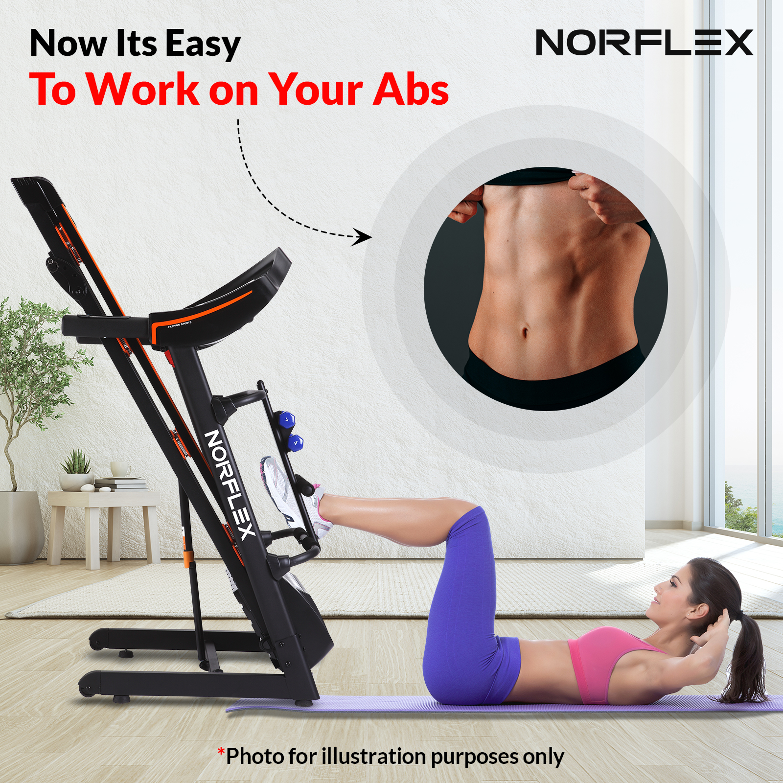 NORFLX 3.0CHP Treadmill Home Gym Exercise Machine Fitness Tracker Equipment