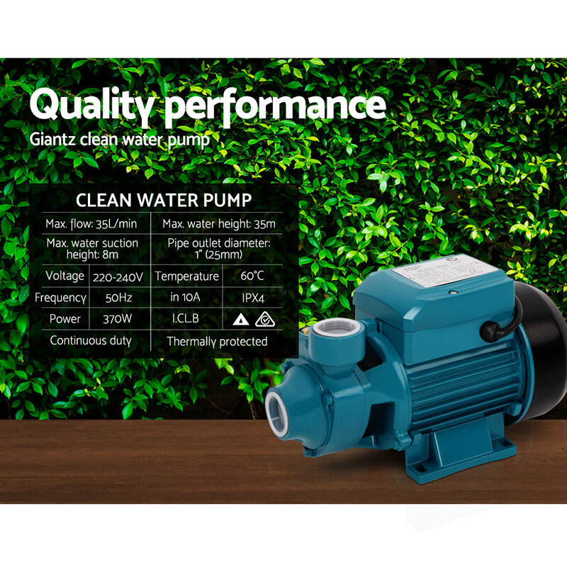 Giantz Peripheral Water Pump Garden Boiler Car Wash Electric Irrigation QB60