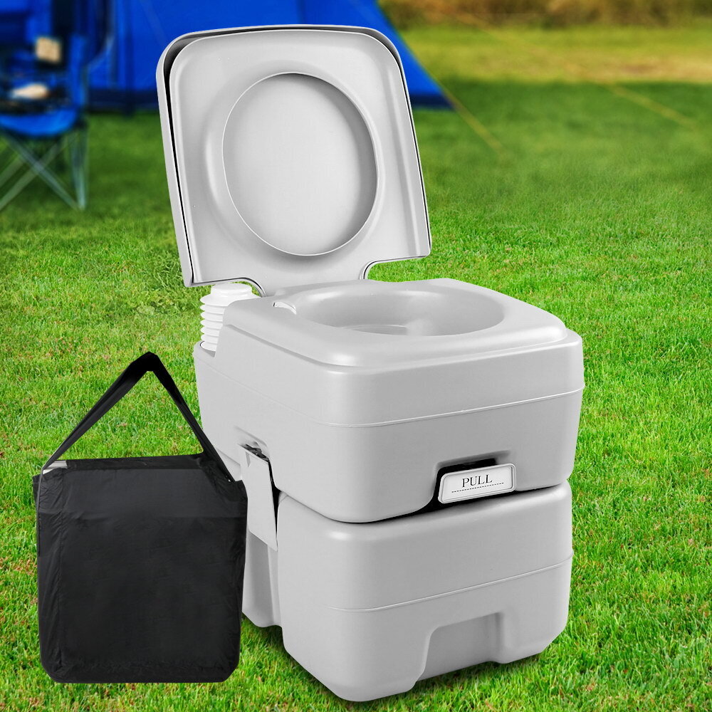 Weisshorn 20L Portable Outdoor Camping Toilet with Carry Bag- Grey