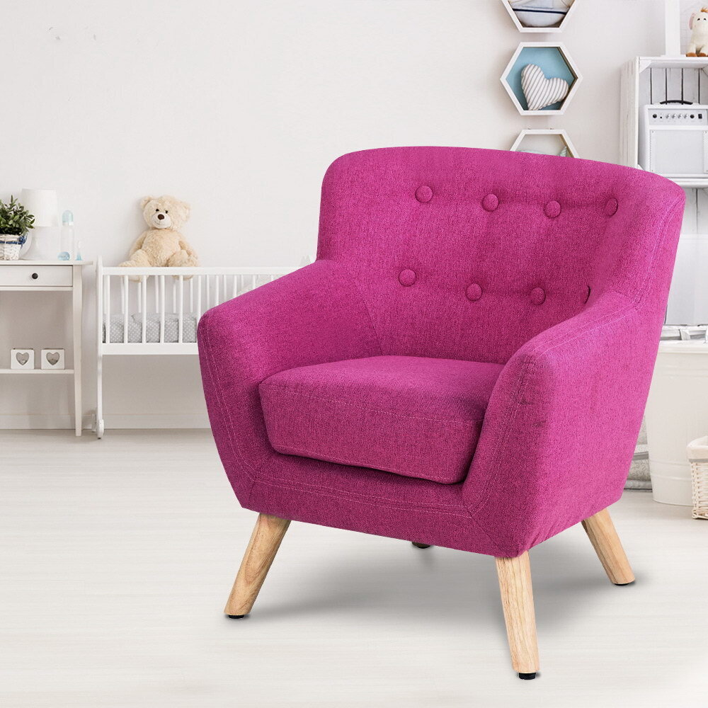 Keezi Kids Sofa Armchair Pink Linen Lounge Nordic French Couch Children Room