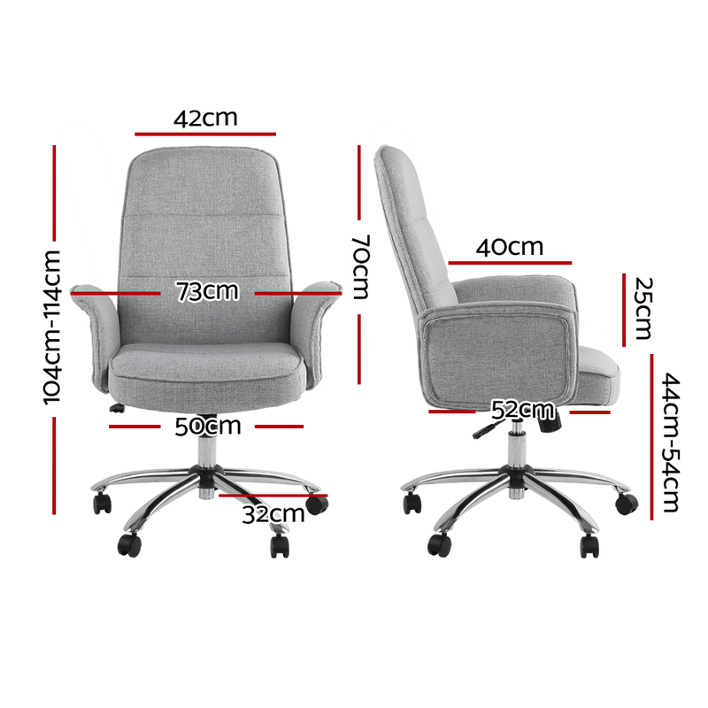 Fabric Office Desk Chair - Grey