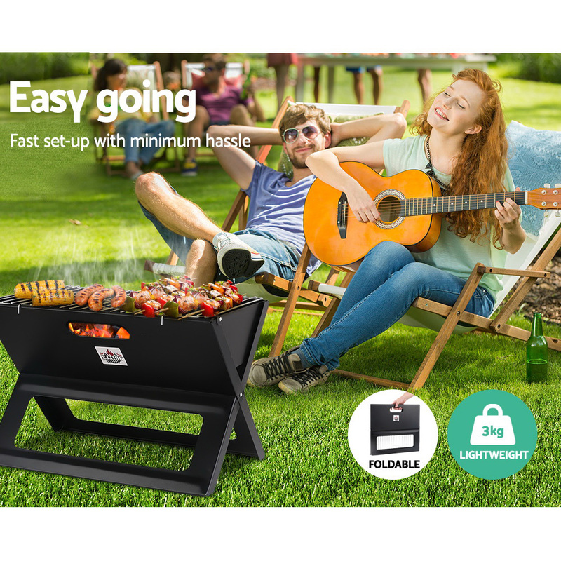 Grillz Notebook Portable Charcoal BBQ Grill