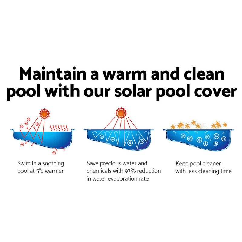 Aquabuddy Pool Cover 8x4.2m 400 Micron Swimming Pool Solar Blanket Blue