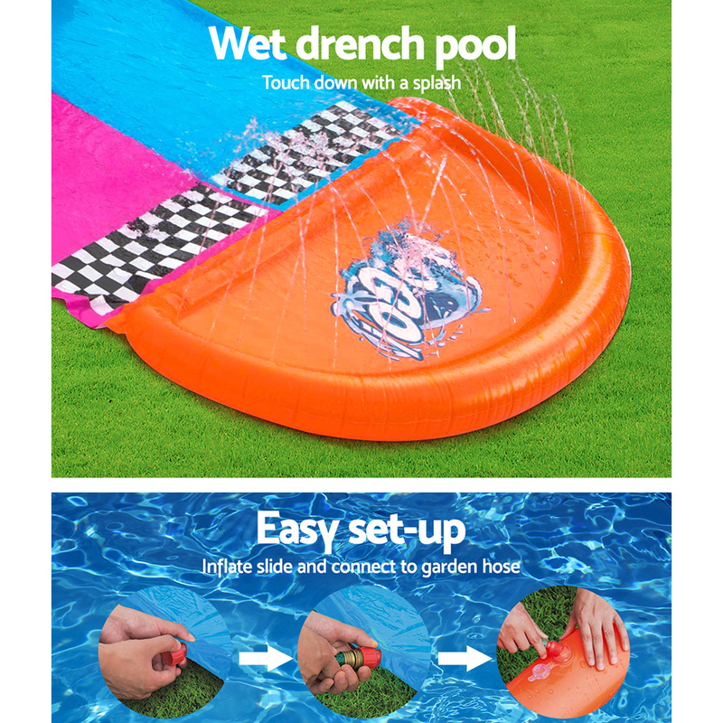Bestway Water Slide Slip Kids 488cm Dual Slides Splash Pad