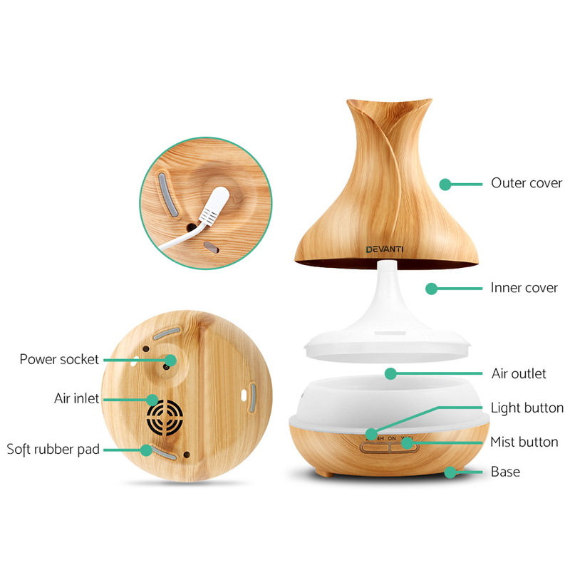 Devanti Aroma Diffuser Aromatherapy Humidifier Essential Oil Wi-Fi