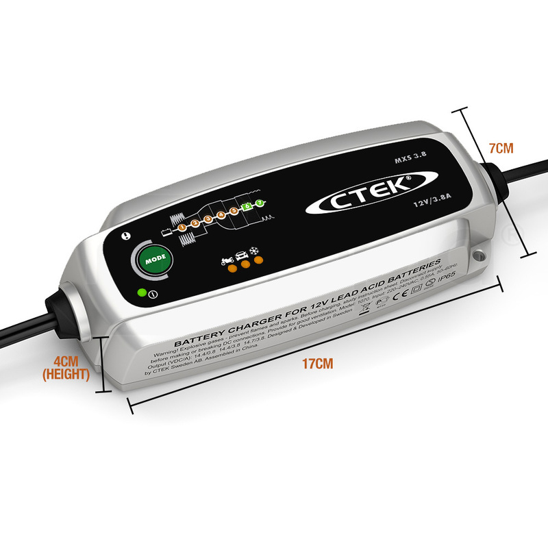 CTEK MXS 3.8 12V 3.8 Amp Smart Battery Charger Car Motorcycle Caravan Camper AGM