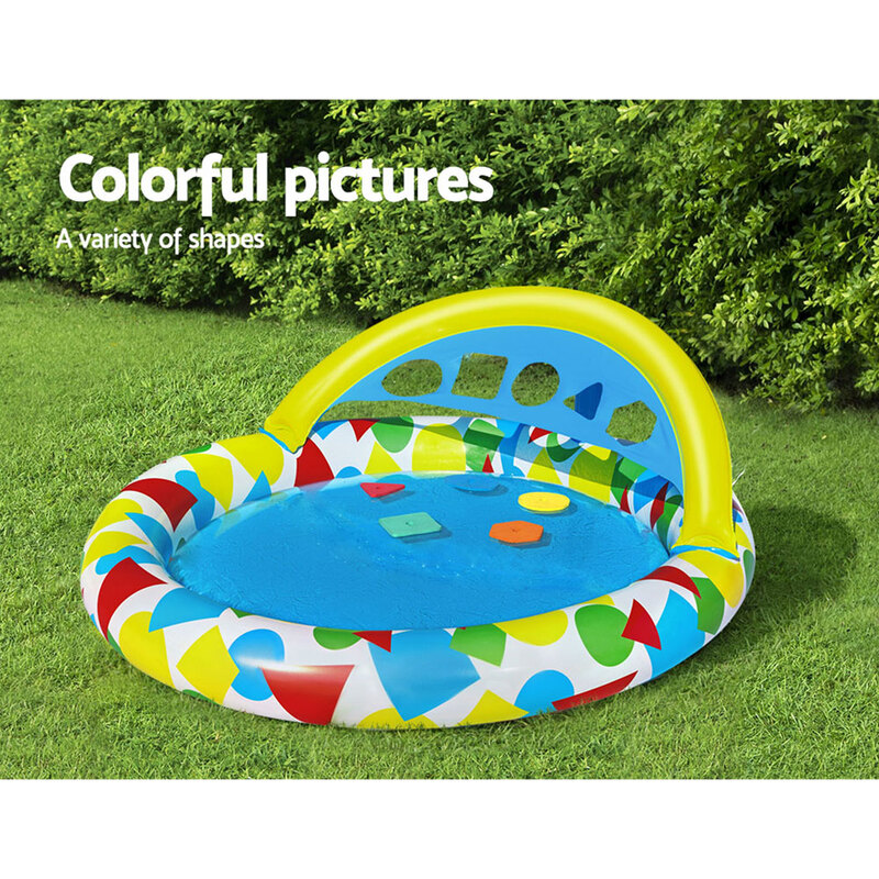 Bestway Kids Pool 120x117x46cm Inflatable Play Swimming Pools w/ Canopy 45L