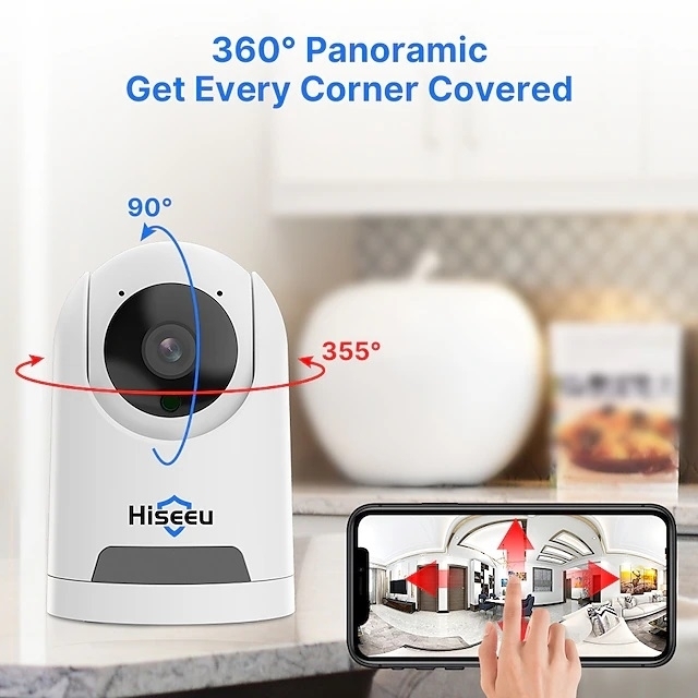 Hiseeu FH2C 2MP WiFi Wireless Security Camera for Home/Baby/Pet 2-way Audio & Motion Detection