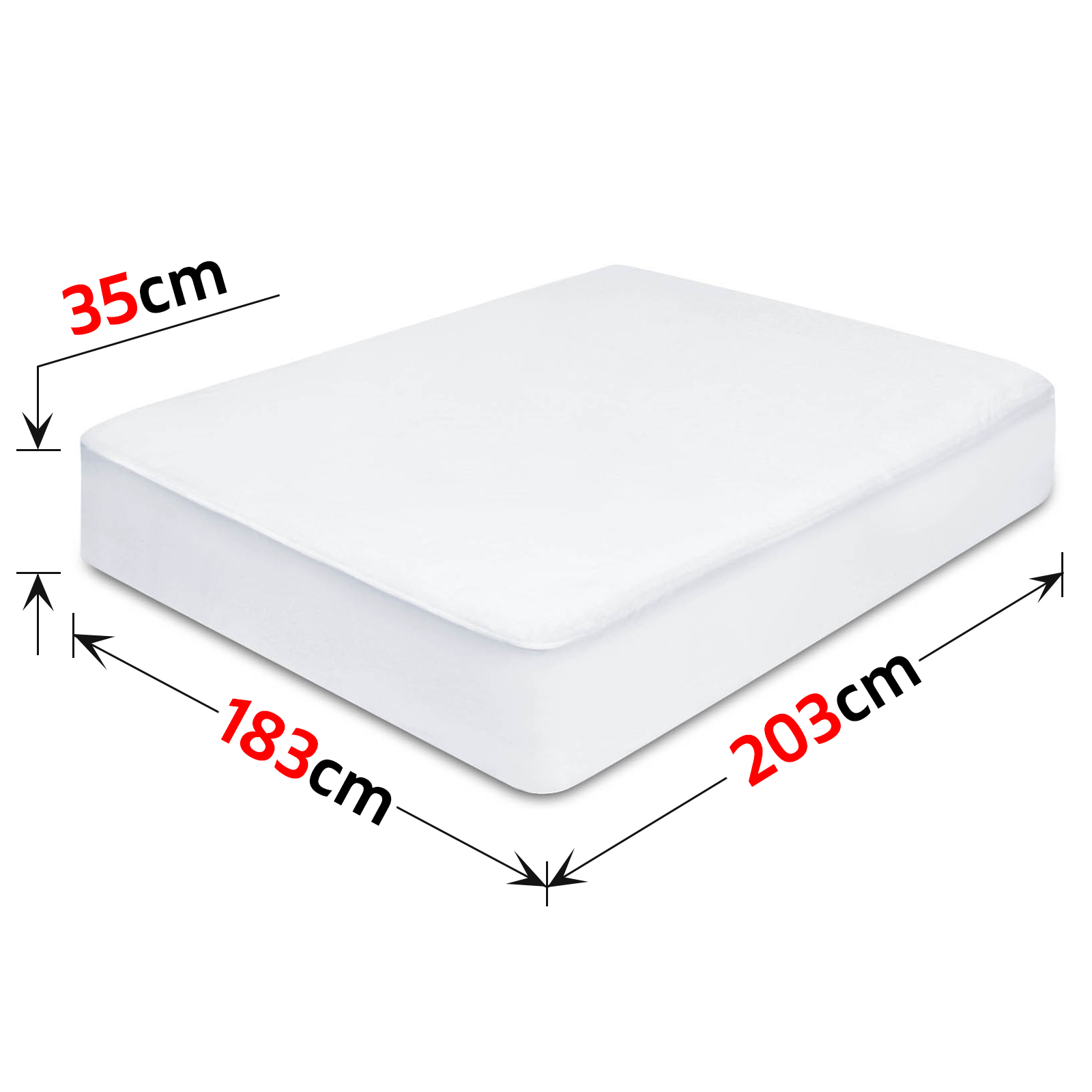 King Size Waterproof Bamboo Fibre Mattress Protector 35cm Breathable