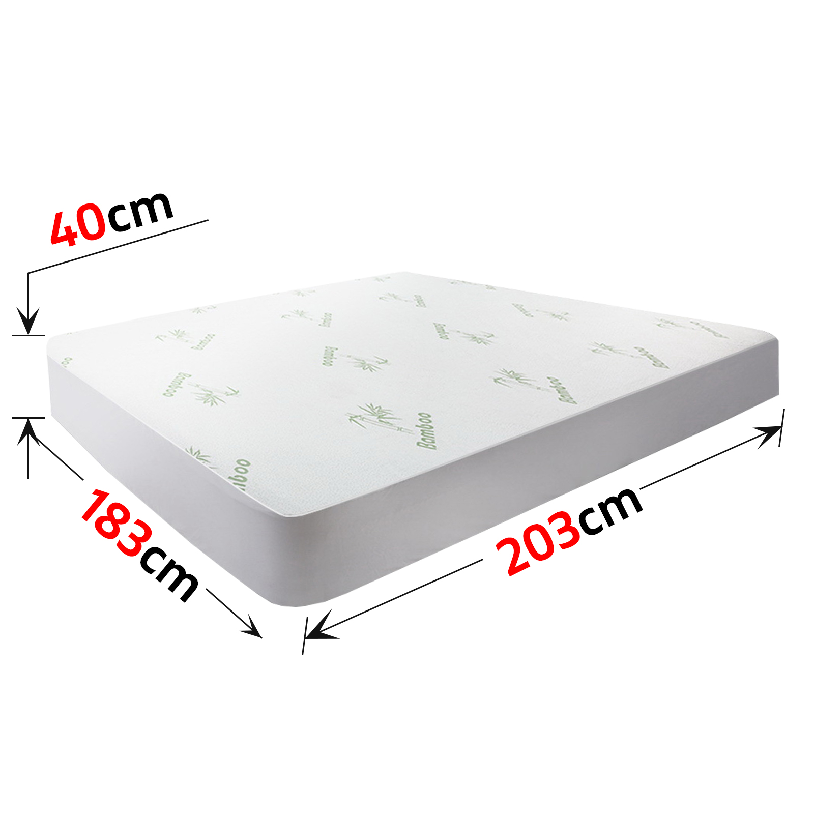 King Size Bamboo Mattress Bed Protector Waterproof PU Coating