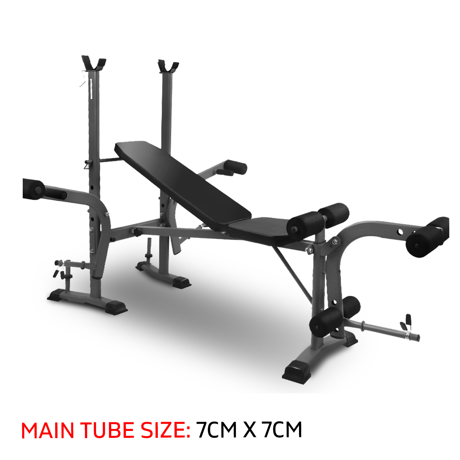 Multi Station Weight Bench Press Weights Fitness Equipment Incline - Black