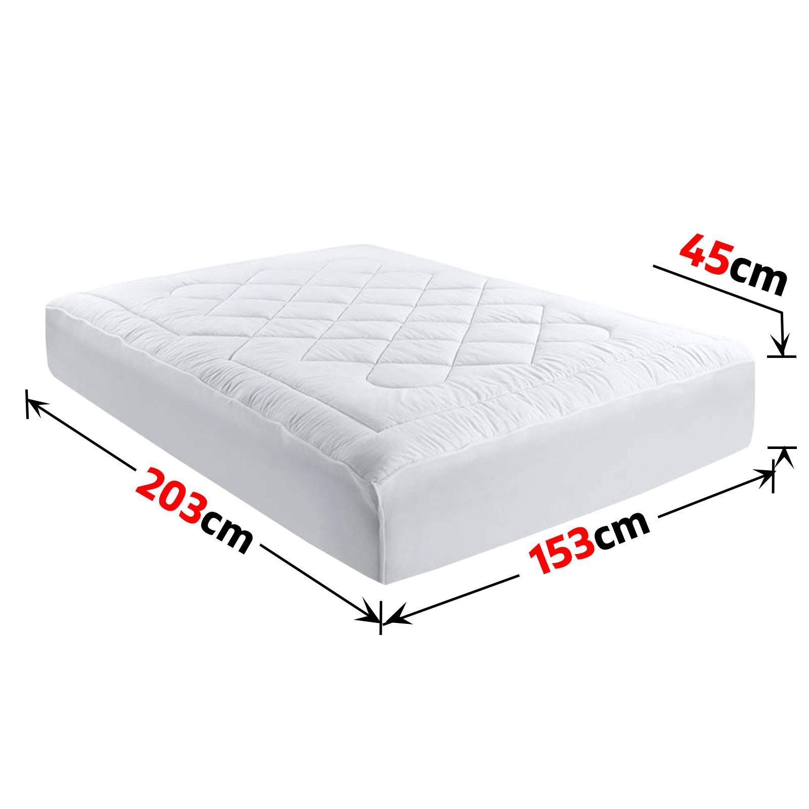 Queen Size Wool Underlay Mattress Bed Topper Underblanket Cotton White